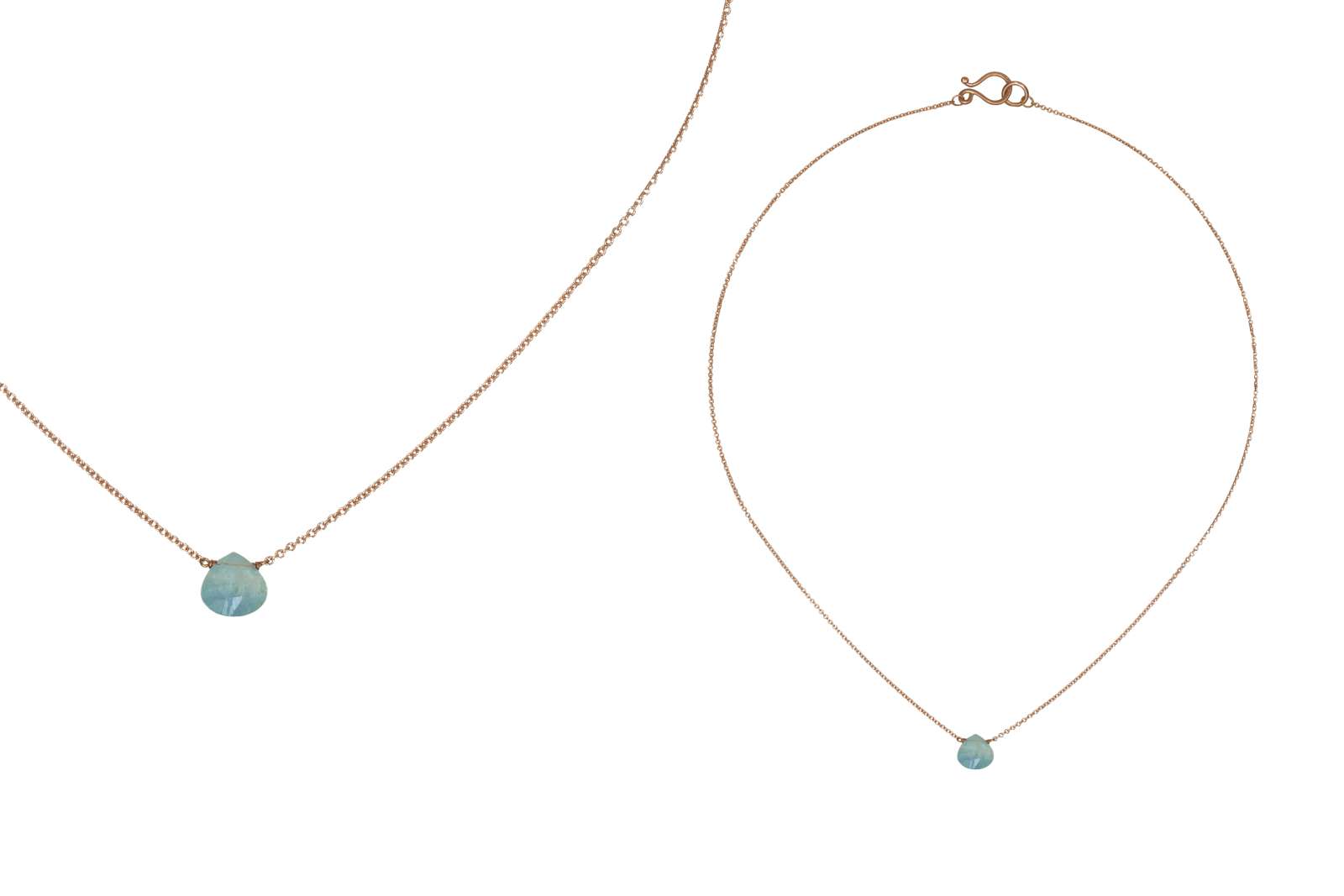 Necklaces Eva Aquamarine Necklace 9kt Rose Gold