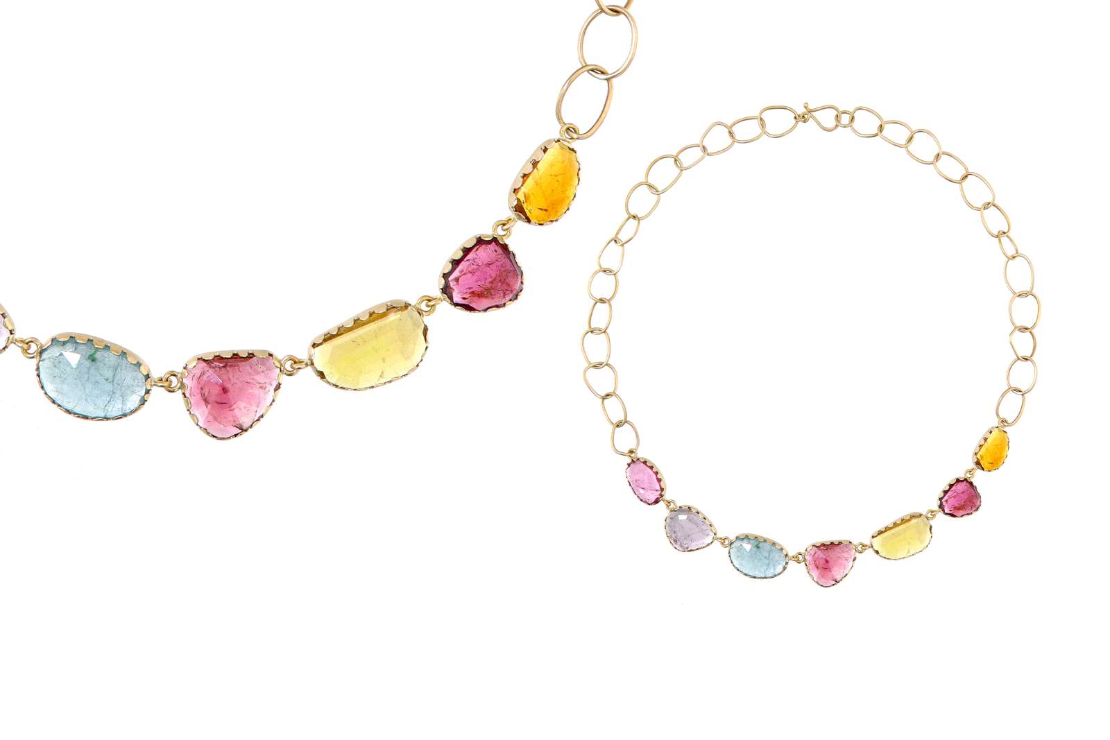 Multicolor 7 Bezel Necklace 