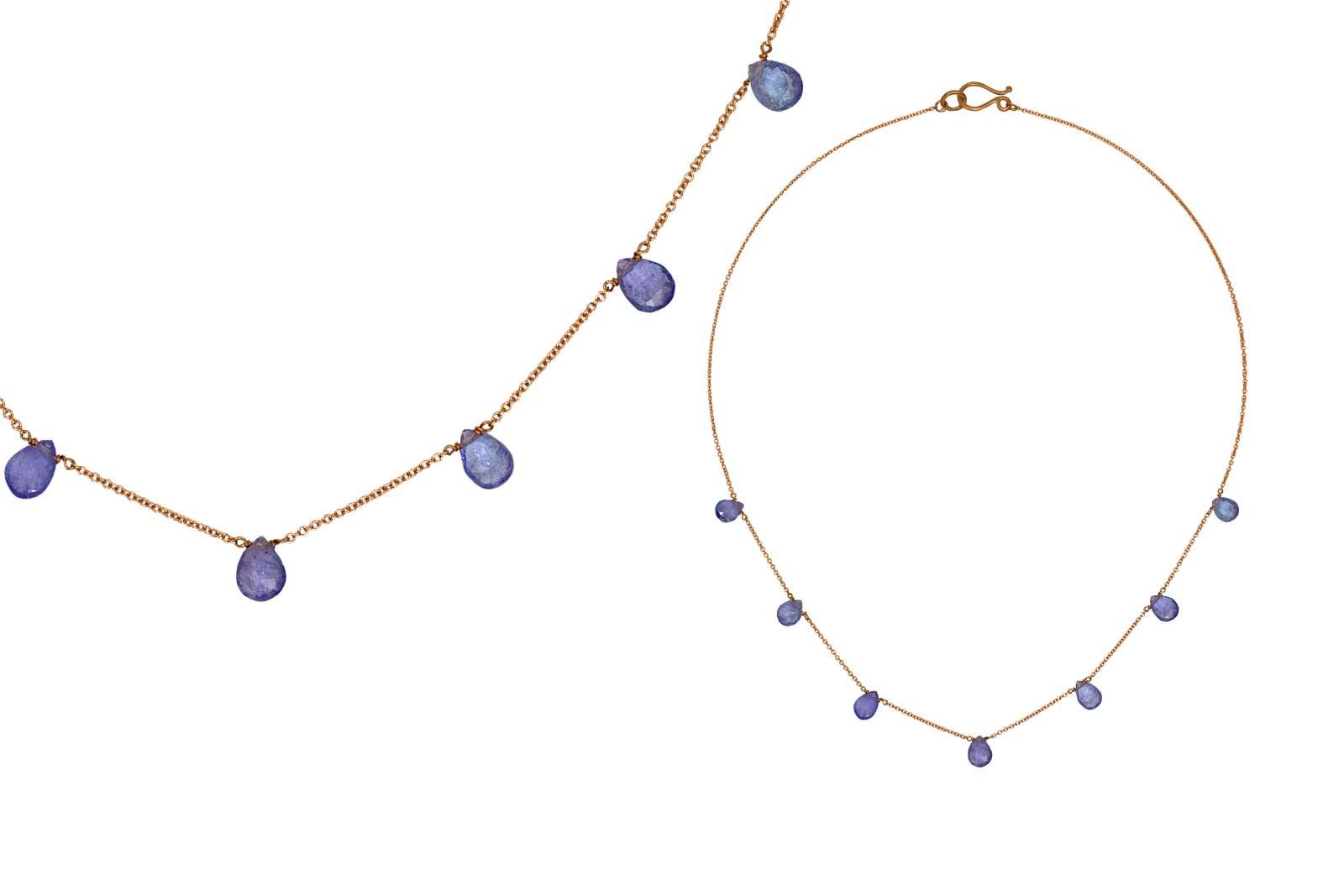 Maya Necklace Tanzanite 9kt Rose Gold