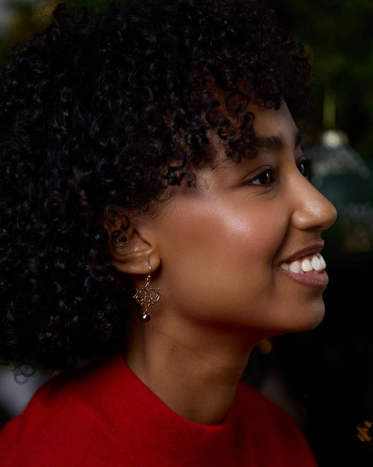 Orecchini Barcellona Granato Oro Rosa 9kt