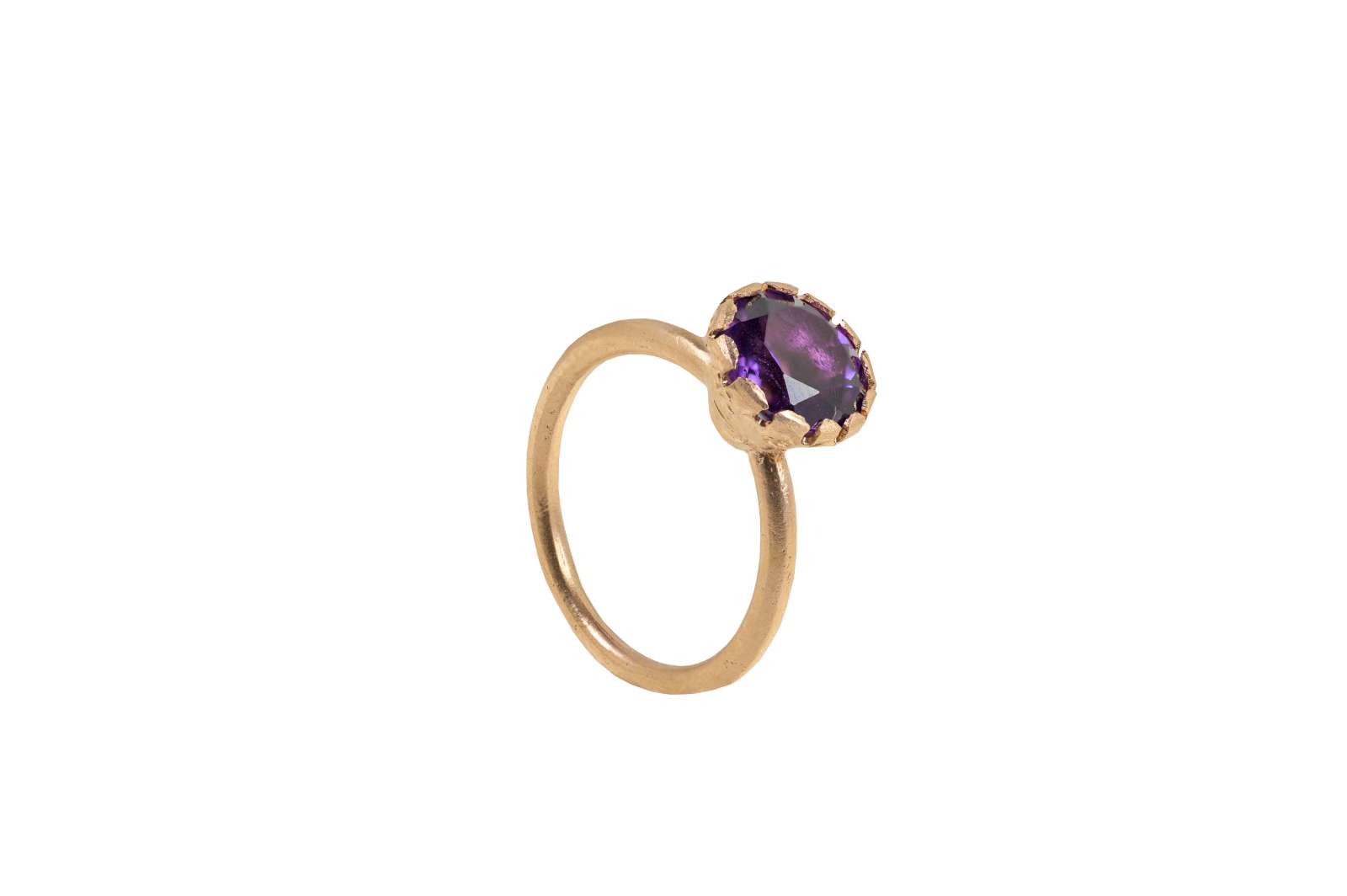 Anello Clara Ametista Viola Oro Rosa 9kt