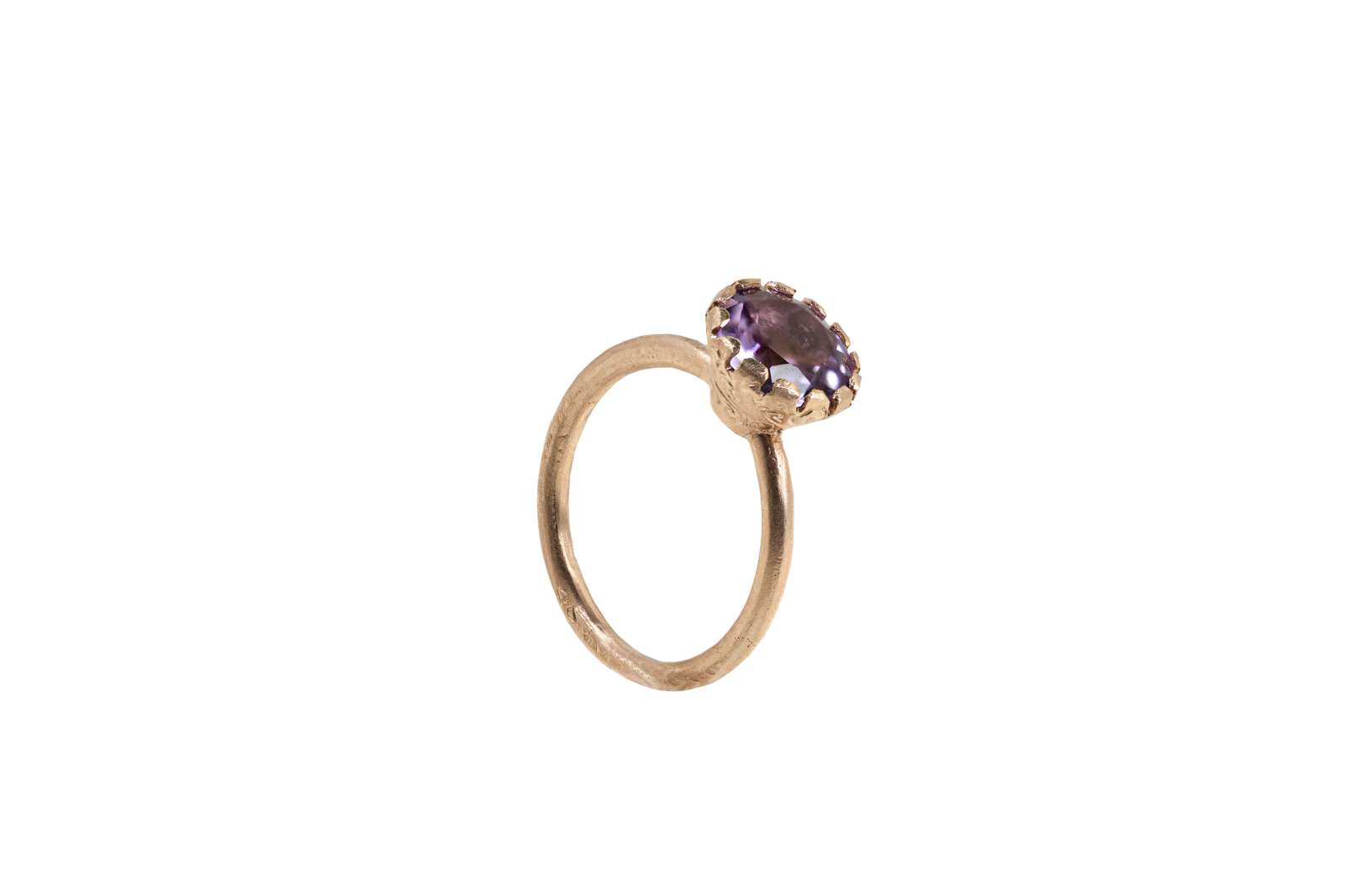 Anello Clara Ametista Rosa Oro Rosa 9kt