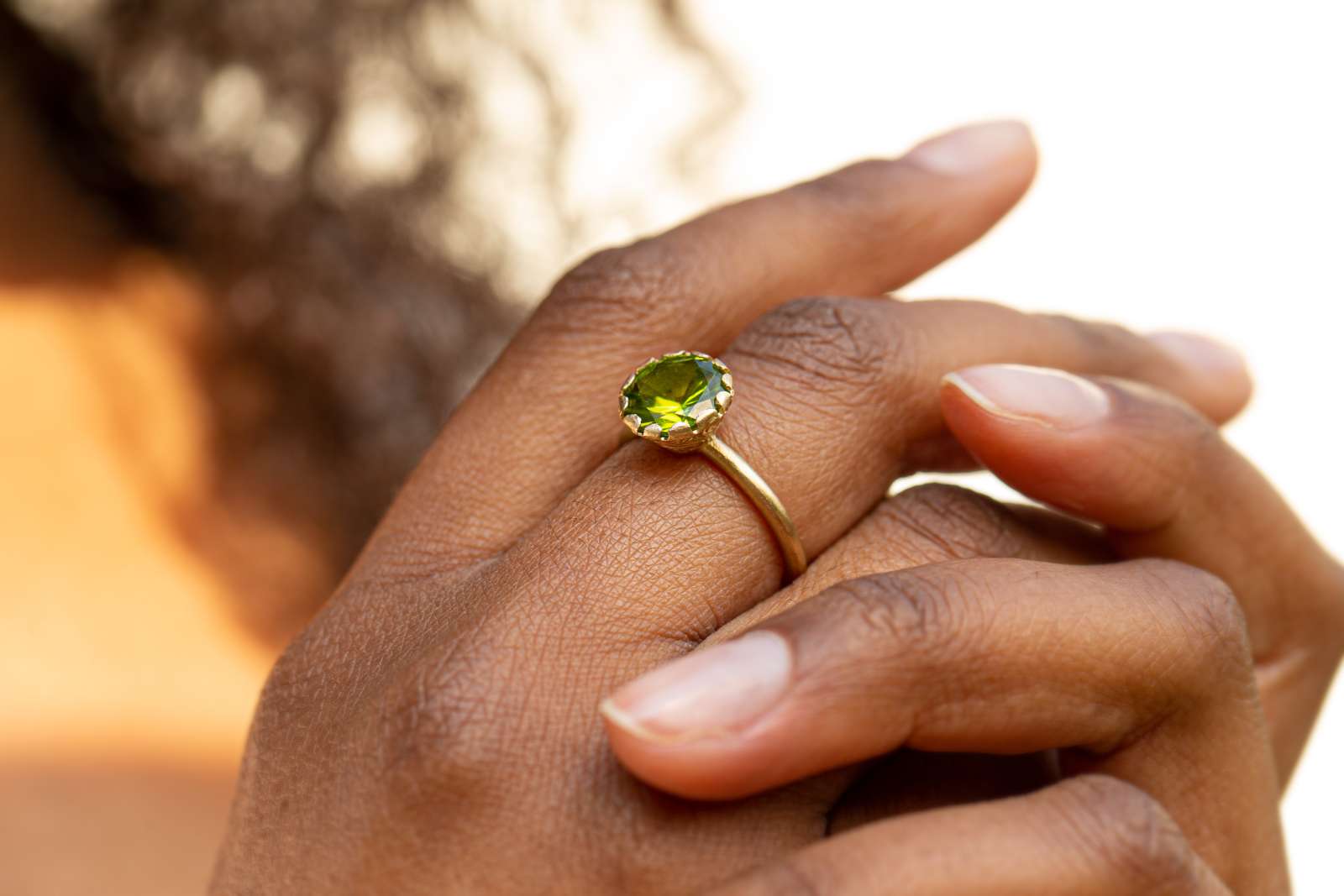 Rings Clara Ring Peridot Rose 9kt Gold