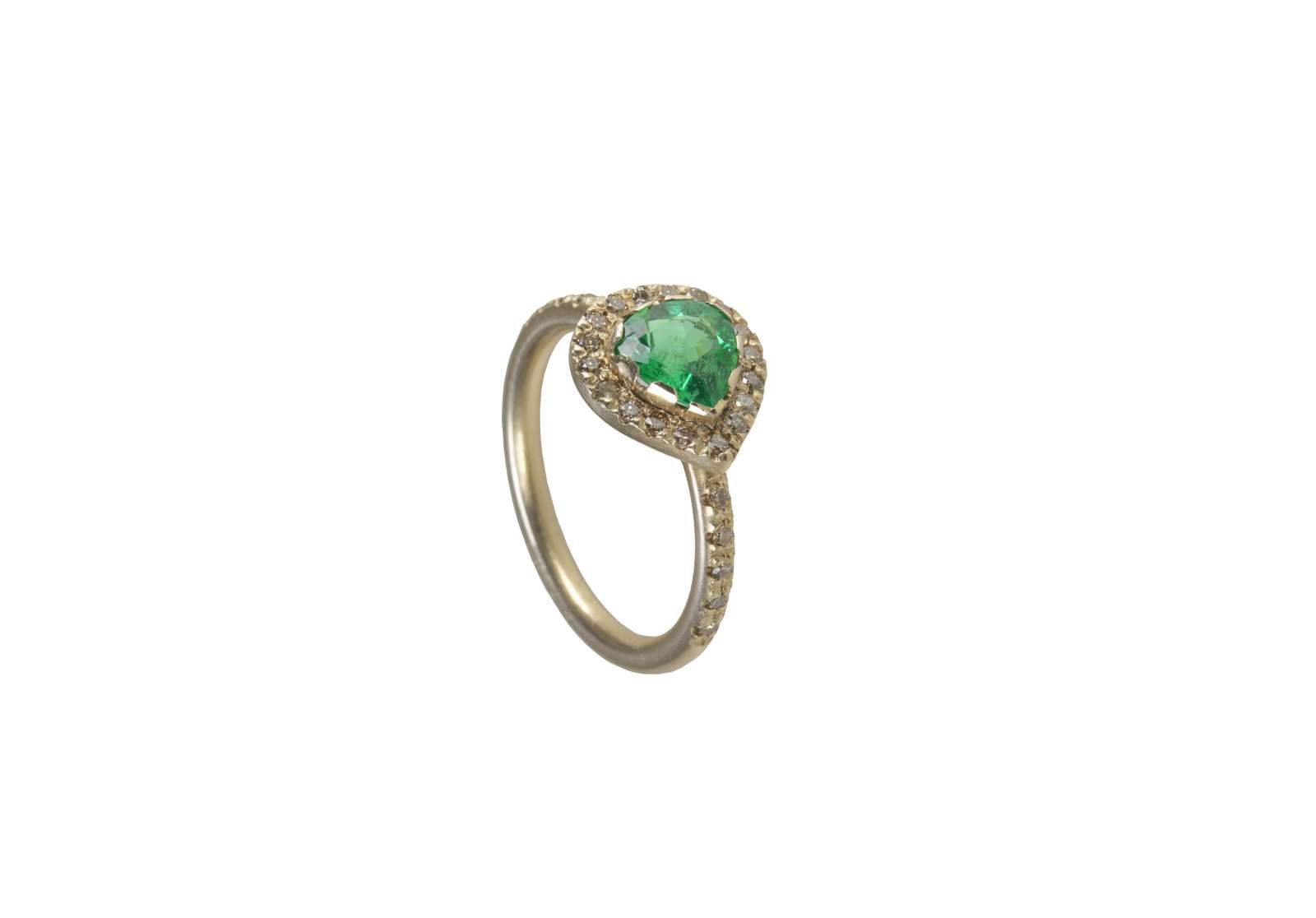 Emerald Drop  18 kt White Gold Classico Ring 