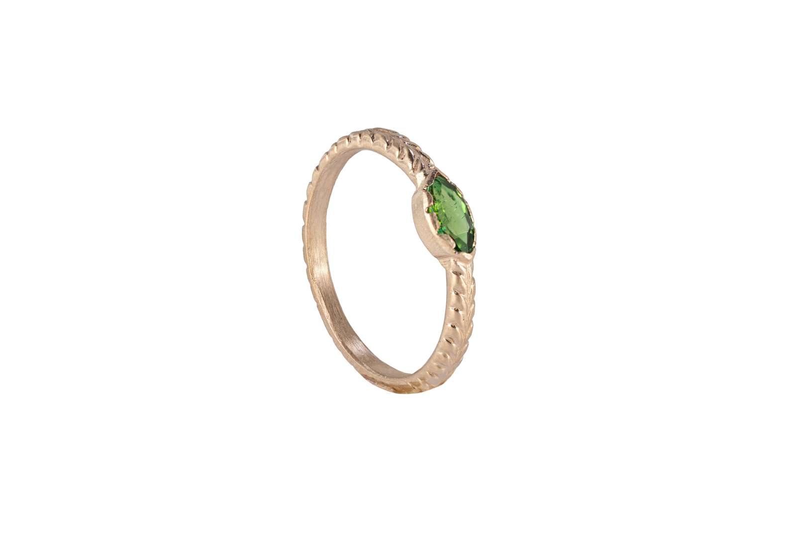 Anello Elena Tormalina Verde Oro Bianco 9kt