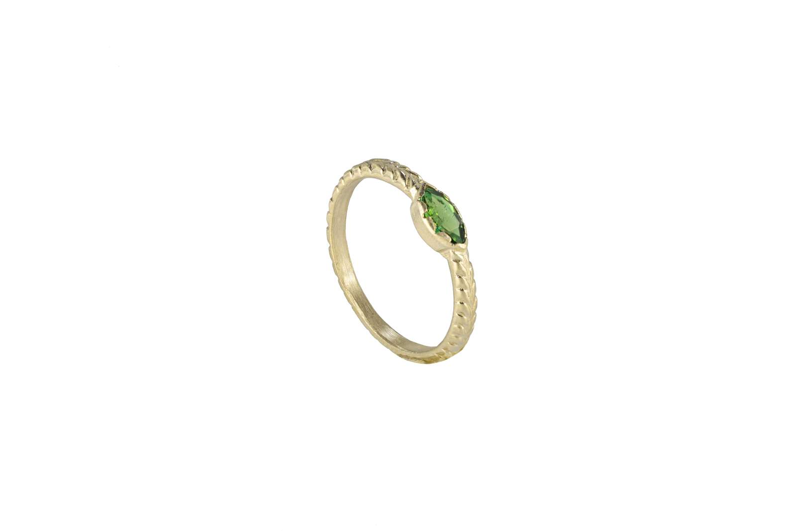Anello Elena Tormalina Verde Oro Giallo 9kt