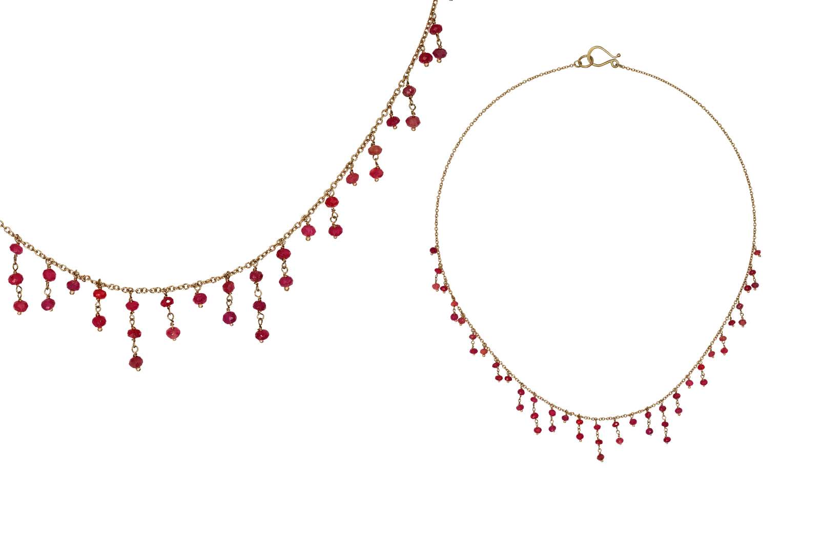 Fringes Necklace Ruby 18kt White Gold