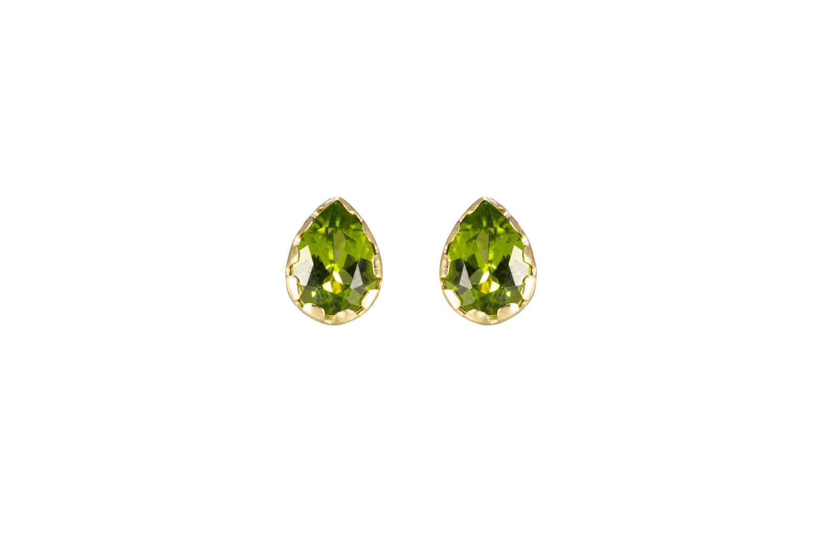 Zoe Earrings Peridot 9kt Yellow Gold