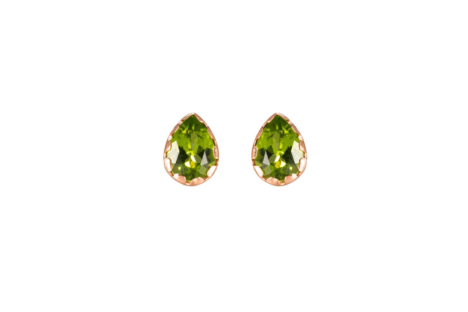 Zoe Earrings Peridot 9kt Rose Gold