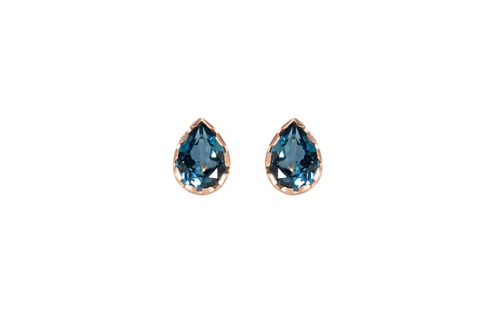 Zoe Earrings London Topaz 9kt Rose Gold