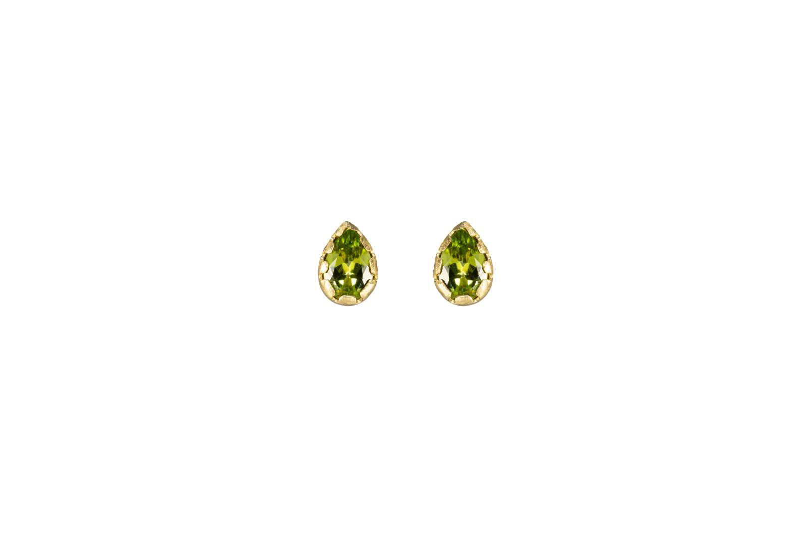 Mini Zoe Earrings Peridot 9kt Yellow Gold
