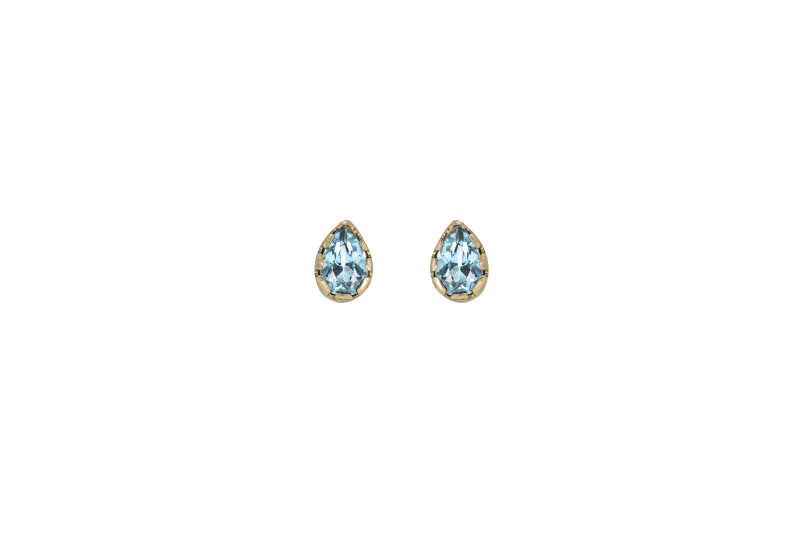 Mini Zoe Earrings Topaz 9kt Yellow Gold