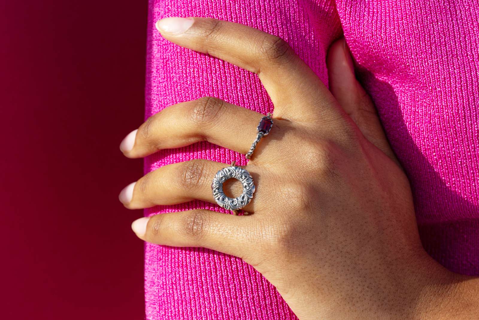 Grazia Garnet 925 Silver Ring