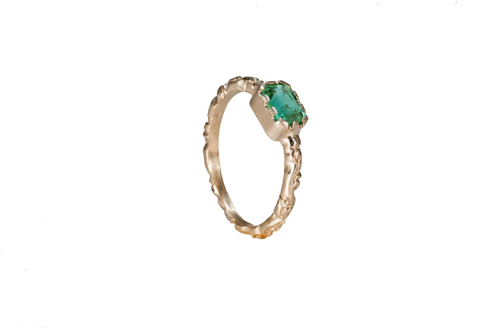 Grazia Ring Emerald 18kt White Gold 
