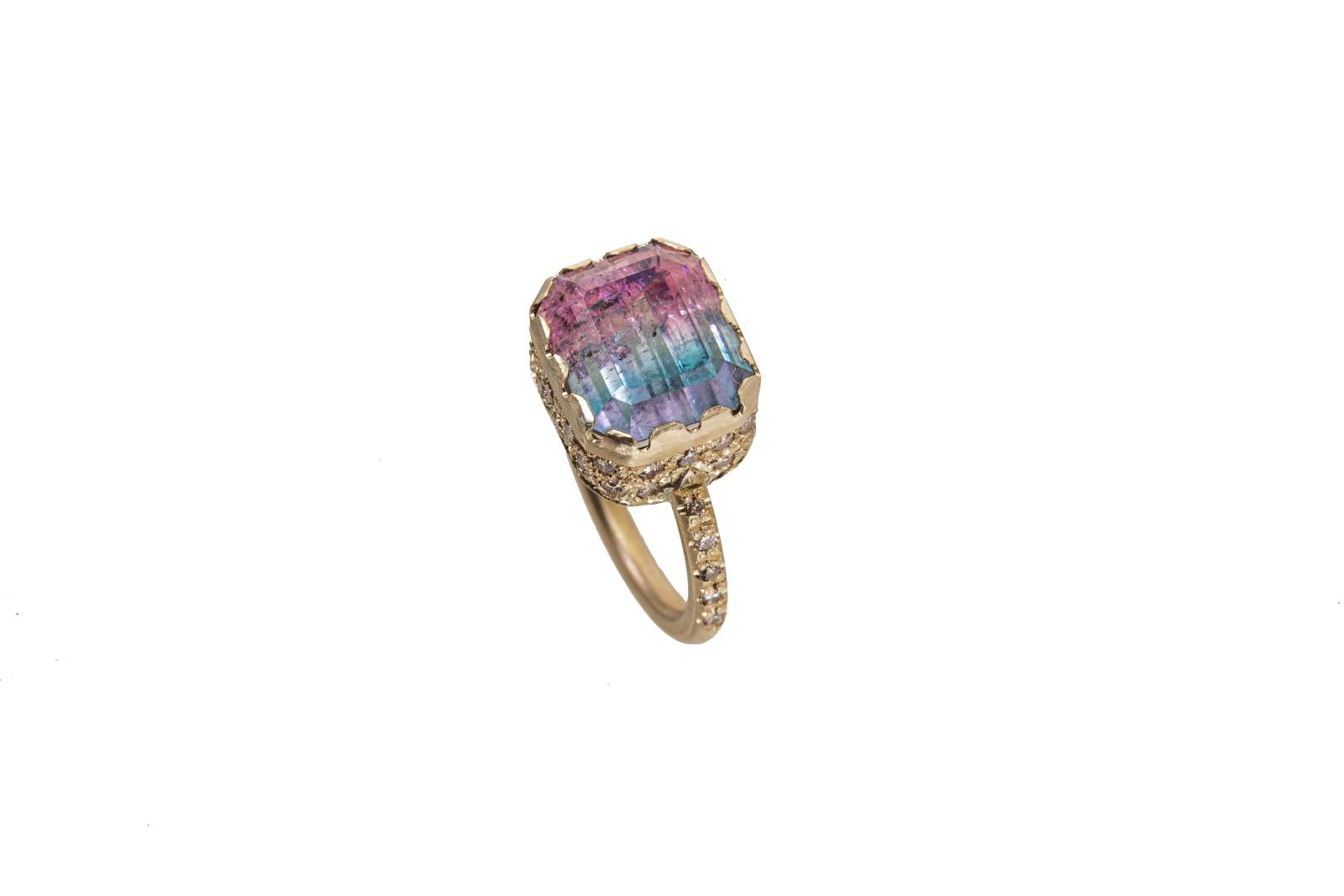 Anello Helen Tormalina Bicolor Oro Bianco 18 kt 