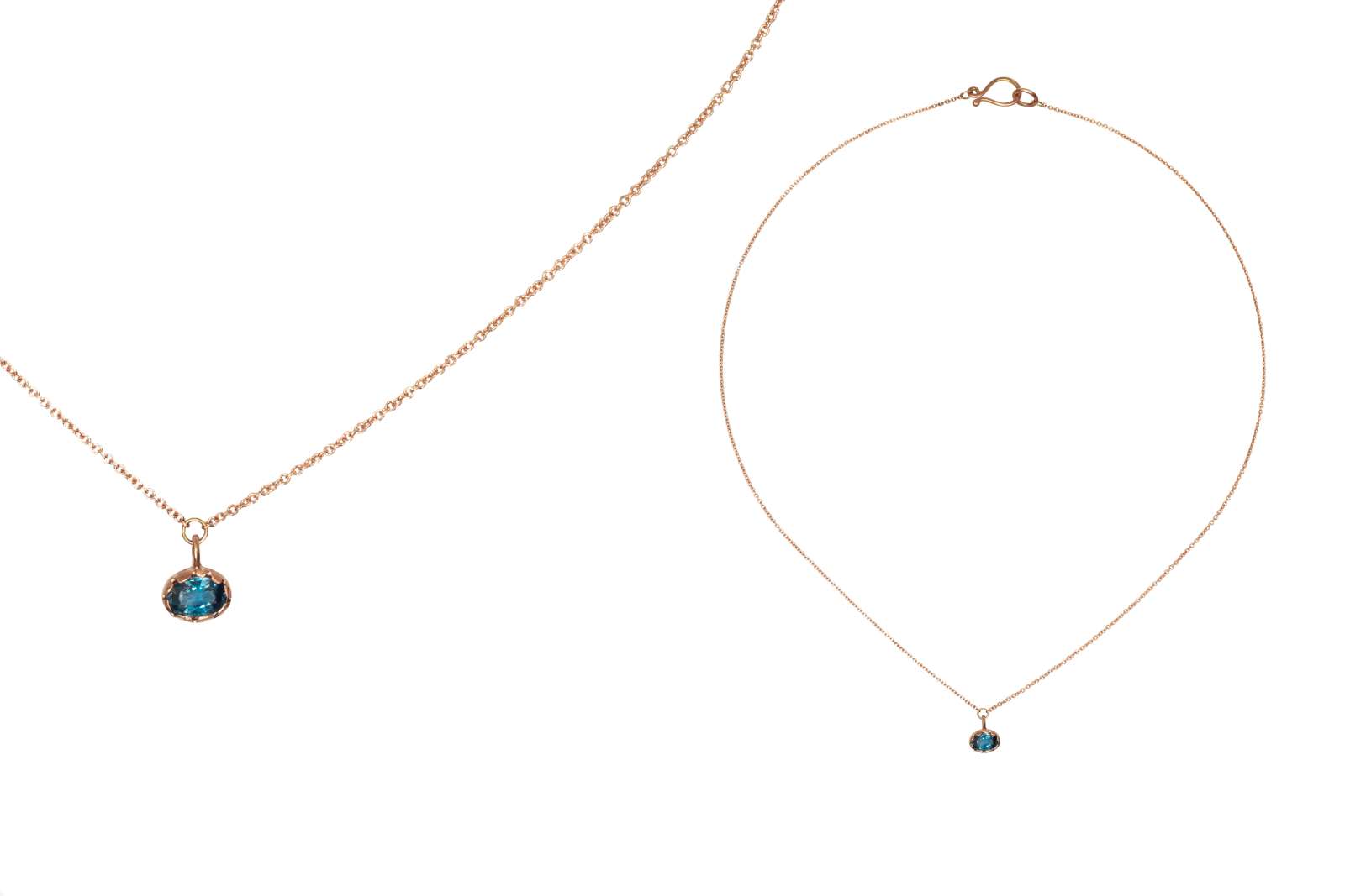 London Topaz Hope Necklace Rose Gold