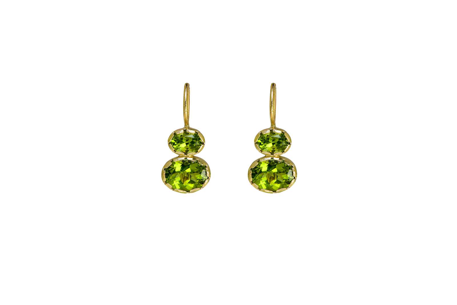 Mini Double Bezel Monachelle Peridot 9kt Yellow Gold