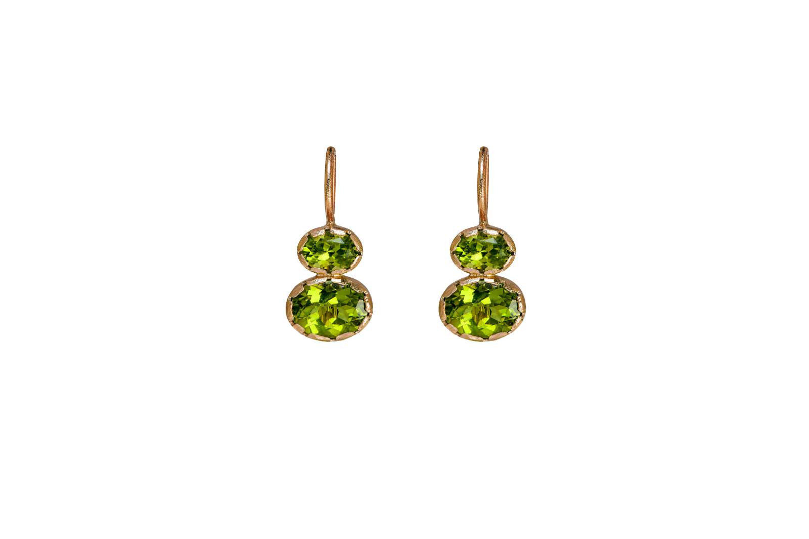 Monachelle Mini Doppio Peridoto Oro Rosa 9kt