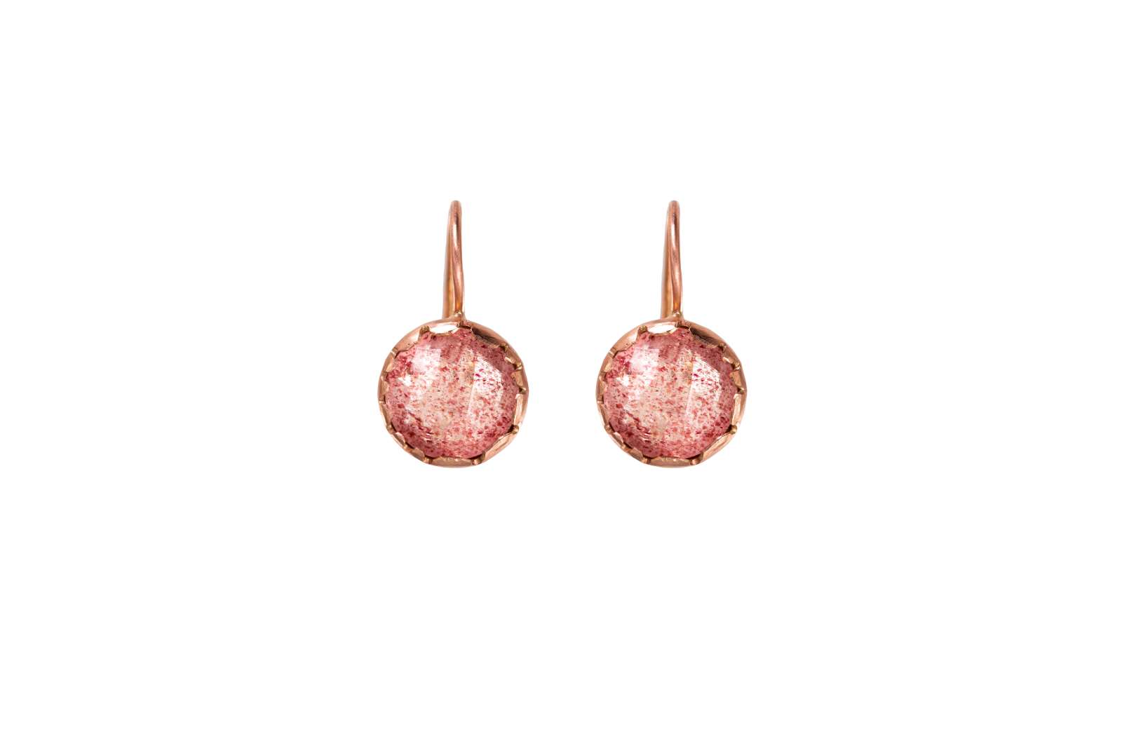 Monachelle Elisa Quarzo Fragola Oro Rosa 9kt