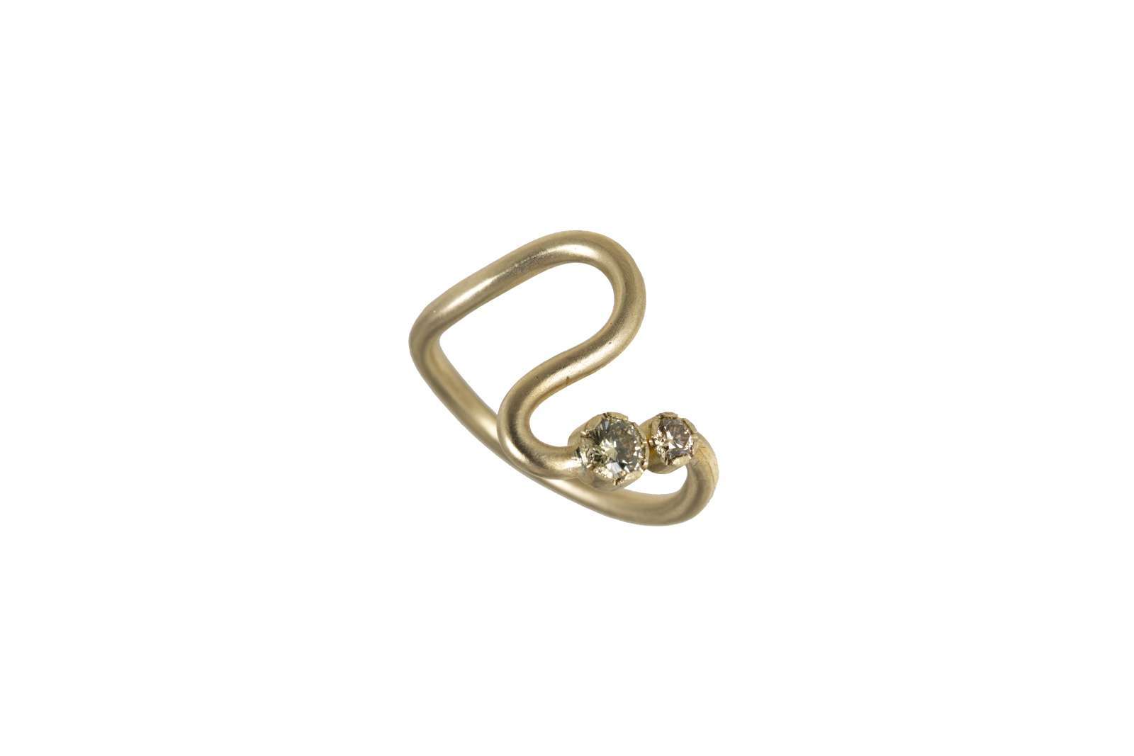 Anello Onda Diamanti Oro Bianco 18 kt 