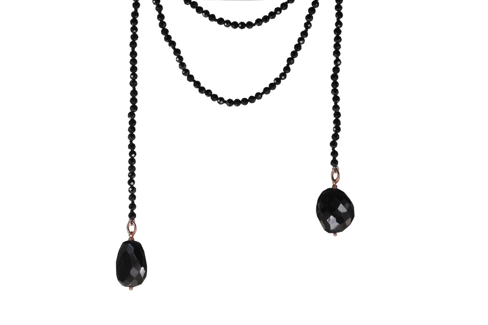 Collana Sciarpa Melanite Oro Rosa 9 kt 