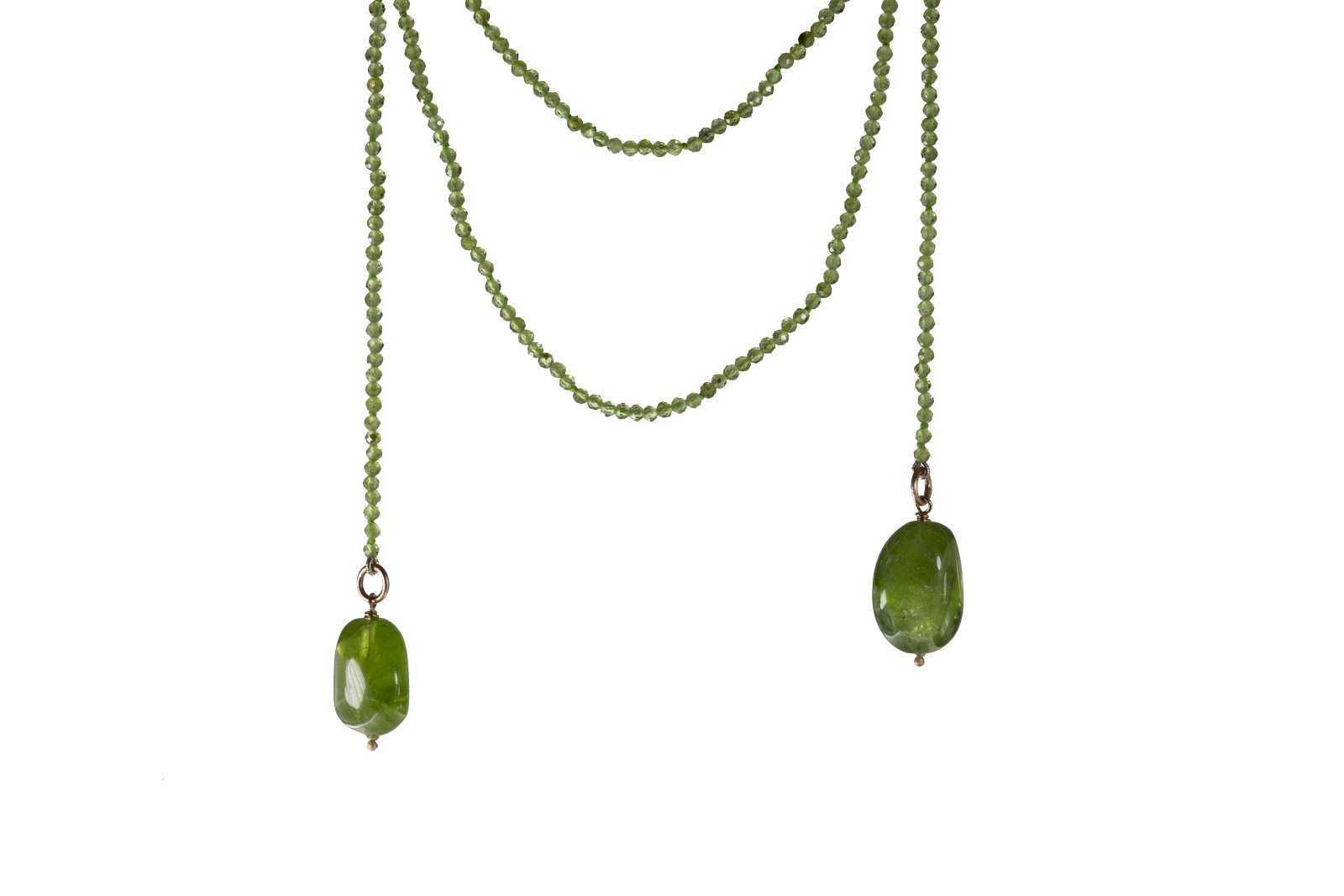 Collana Sciarpa Peridoto Oro Rosa 9 kt 