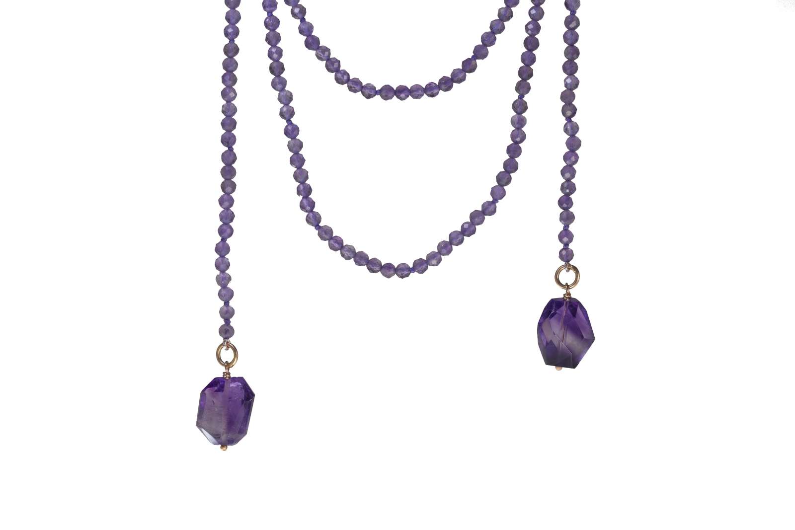 Collana Sciarpa Ametista Oro Rosa 9 kt 