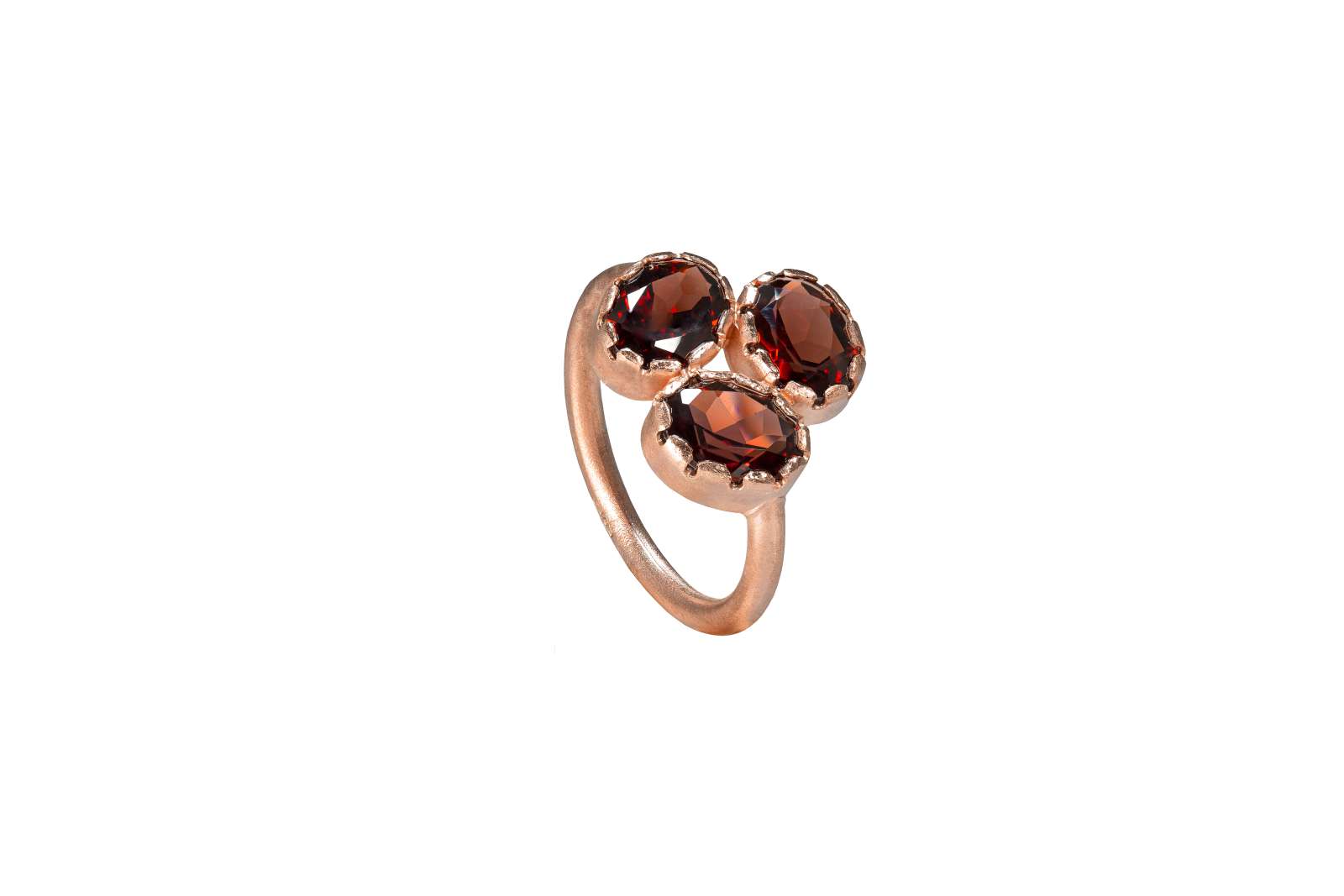 Fleur Ring Garnet 9kt Rose Gold