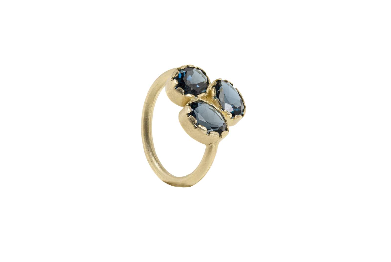 Fleur Ring London Topaz 9kt Yellow Gold