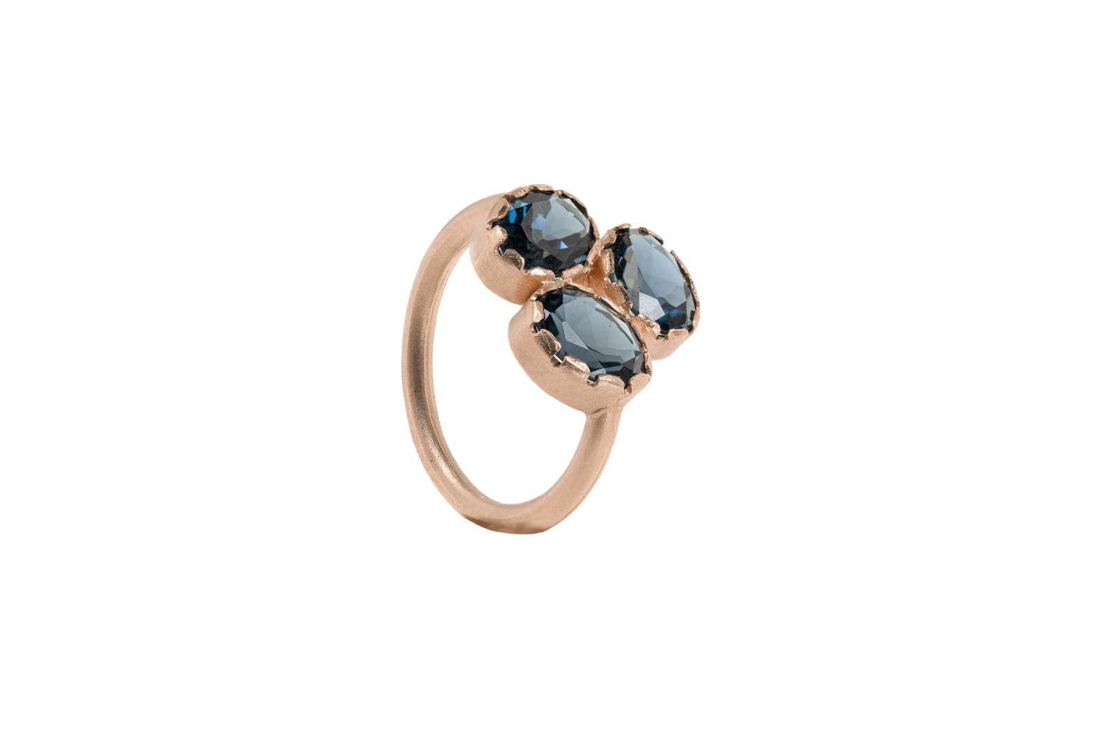 Fleur Ring London Topaz 9kt Rose Gold