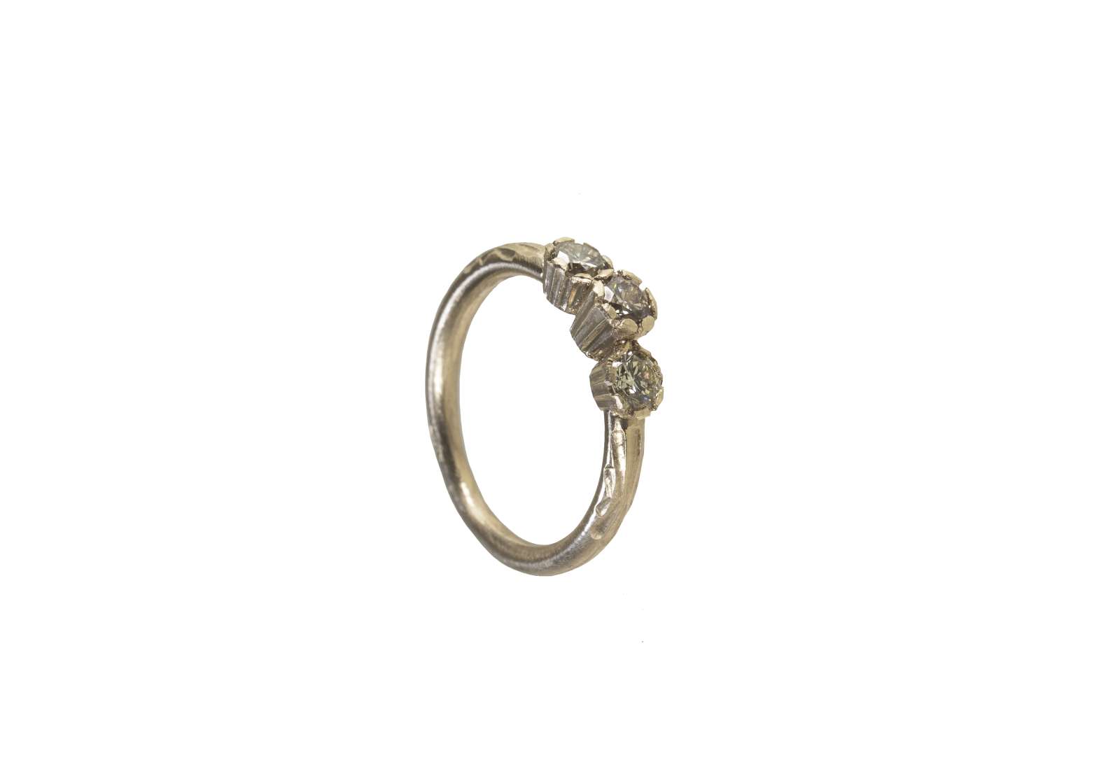 Trilogy Ring 18 Kt White Gold 